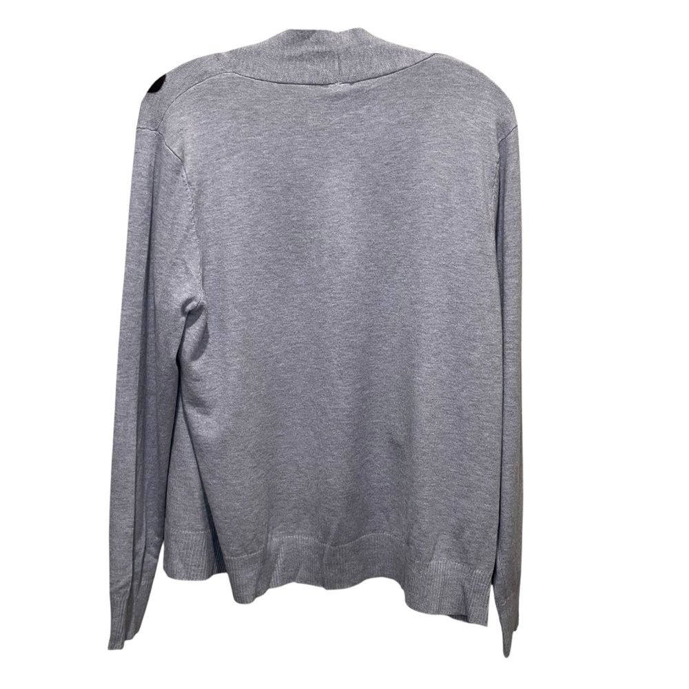 Aaeda Floral Applique Open Front Cardigan Sweater Gray Women’s Size XL NWT - Picture 8 of 8